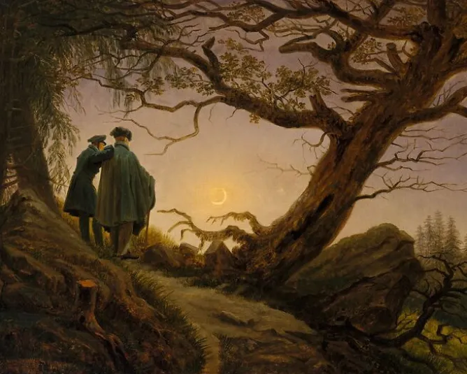 Boutiques de musées Deux hommes contemplant la Lune (panneaux acryliques) Clearance