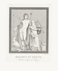 Boutiques de musées Estampe Bacchus et Silène, peinture antique de Pompeï - Boucher-Desnoyer New