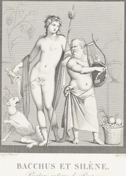 Boutiques de musées Estampe Bacchus et Silène, peinture antique de Pompeï - Boucher-Desnoyer New