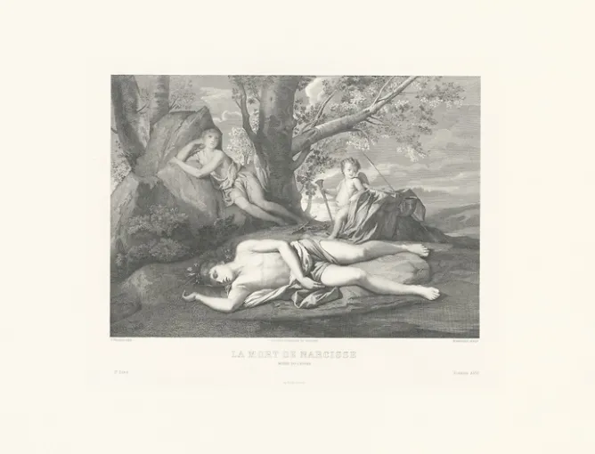 Chefs D'Œuvre Des Musées<Boutiques de musées Estampe Écho et Narcisse ou la mort de Narcisse - Nicolas Poussin