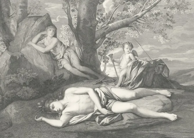 Chefs D'Œuvre Des Musées<Boutiques de musées Estampe Écho et Narcisse ou la mort de Narcisse - Nicolas Poussin