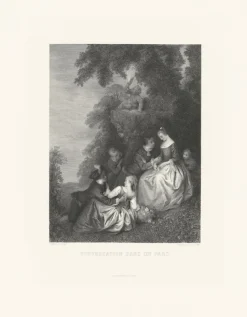 Chefs D'Œuvre Des Musées<Boutiques de musées Estampe Conversation galante dans un parc - Jean-Baptiste-Joseph Pater