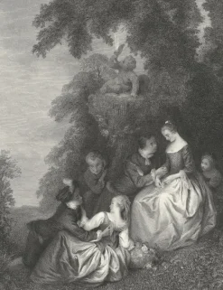 Chefs D'Œuvre Des Musées<Boutiques de musées Estampe Conversation galante dans un parc - Jean-Baptiste-Joseph Pater