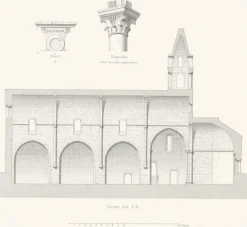 Boutiques de musées Estampe Coupes et Détails de l'Abbaye de Thoronet, Claude Sauvageot Clearance