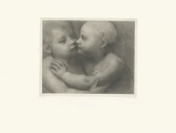 Boutiques de musées Estampe Deux enfants qui s'embrassent - Léonard de Vinci Outlet