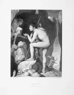 Boutiques de musées Estampe Œdipe explique l'énigme du sphinx - Ingres Clearance