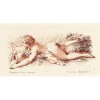 Boutiques de musées Estampe Femme nue couchée sur le ventre tenant un vase Hot