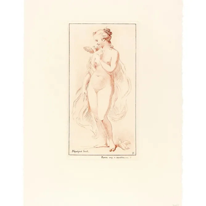 Chefs D'Œuvre Des Musées<Boutiques de musées Estampe Femme nue debout ayant une colombe sur l'épaule