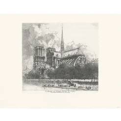 Boutiques de musées Estampe L'abside de Notre-Dame de Paris - Louis Orr Discount