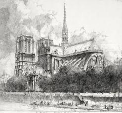 Boutiques de musées Estampe L'abside de Notre-Dame de Paris - Louis Orr Discount