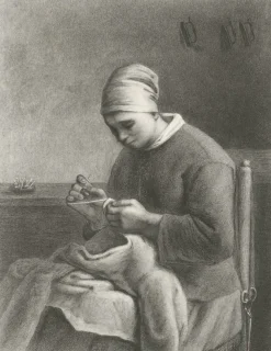 Chefs D'Œuvre Des Musées<Boutiques de musées Estampe La Couseuse - Pierre Gustave Taverne