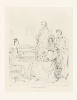 Chefs D'Œuvre Des Musées<Boutiques de musées Estampe La famille Stamati - Pierre Munier d'après Ingres