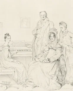 Chefs D'Œuvre Des Musées<Boutiques de musées Estampe La famille Stamati - Pierre Munier d'après Ingres