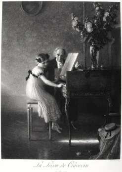 Chefs D'Œuvre Des Musées<Boutiques de musées Estampe La leçon de clavecin - Jules Alexis Muenier
