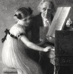 Chefs D'Œuvre Des Musées<Boutiques de musées Estampe La leçon de clavecin - Jules Alexis Muenier