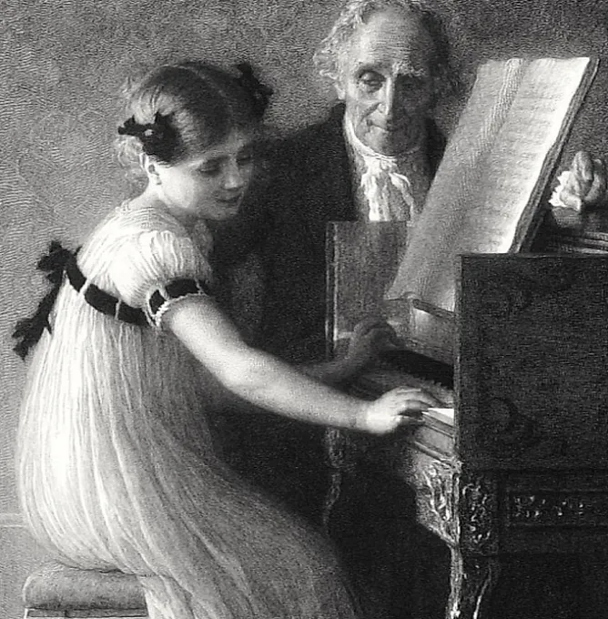 Chefs D'Œuvre Des Musées<Boutiques de musées Estampe La leçon de clavecin - Jules Alexis Muenier