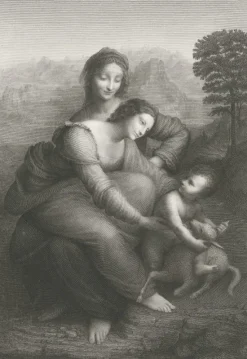 Boutiques de musées Estampe La Vierge et l'Enfant Jésus avec sainte Ann - Léonard de Vinci Discount