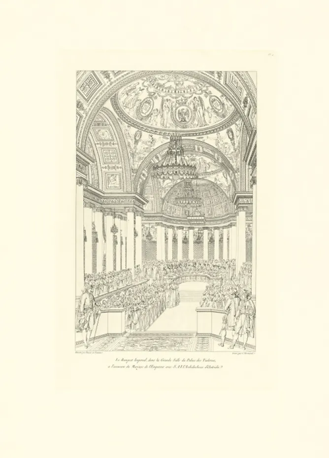 Personnages Et Évènements Historiques<Boutiques de musées Estampe Le banquet impérial au palais des Tuileries, mariage de Napoléon et de Marie-Louise, 1810