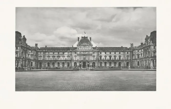 Boutiques de musées Estampe Le Louvre revu par JR, 20 juin 2016 © Pyramide, architecte I.M. Pei, musée du Louvre, Paris, France Sale
