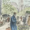 Paris Et Le Louvre<Boutiques de musées Estampe Le marché aux oiseaux - Eugène-Louis Véder