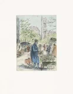 Paris Et Le Louvre<Boutiques de musées Estampe Le marché aux oiseaux - Eugène-Louis Véder