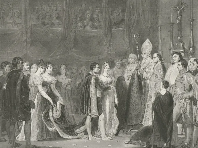 Personnages Et Évènements Historiques<Boutiques de musées Estampe Le mariage de Napoléon Ier et de Marie-Louise au palais du Louvre le 2 avril 1810 - Léopold Massard d'après Rouget