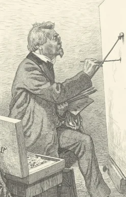 Boutiques de musées Estampe Le peintre Melotte devant son chevalet - Emile-Frédéric Nicolle New