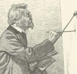 Boutiques de musées Estampe Le peintre Melotte devant son chevalet - Emile-Frédéric Nicolle New