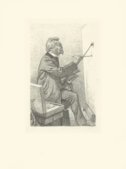 Boutiques de musées Estampe Le peintre Melotte devant son chevalet - Emile-Frédéric Nicolle New