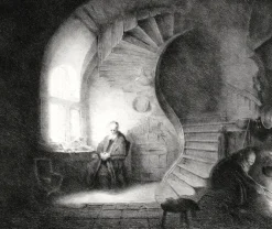 Boutiques de musées Estampe Le philosophe en méditation - Rembrandt Sale