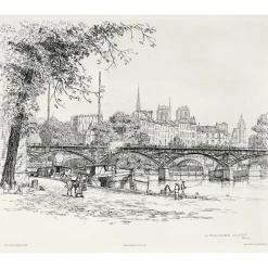 Boutiques de musées Estampe Le Pont des Arts et l'Île de la Cité à Paris - Caroline Helena Armington Hot