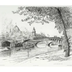 Paris Et Le Louvre<Boutiques de musées Estampe Le pont Notre-Dame à Paris - Caroline Armington