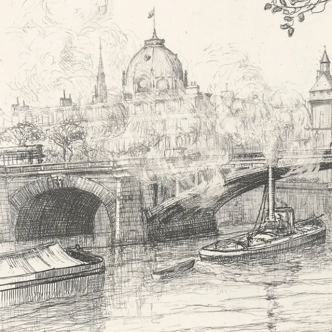 Paris Et Le Louvre<Boutiques de musées Estampe Le pont Notre-Dame à Paris - Caroline Armington
