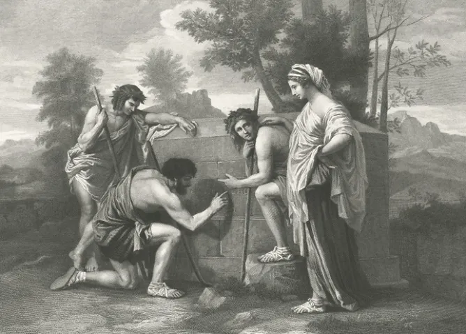 Boutiques de musées Estampe Les bergers d'Arcadie - Nicolas Poussin New