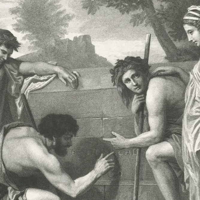 Boutiques de musées Estampe Les bergers d'Arcadie - Nicolas Poussin New