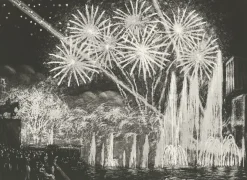 Boutiques de musées Estampe Les Fontaines Lumineuses (Exposition1937) - Raphaël Drouart Discount