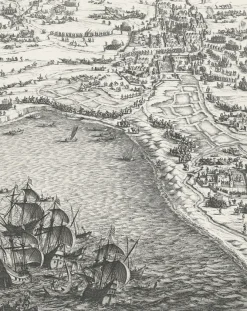 Boutiques de musées Estampe Le siège de la Rochelle, en 1627-1628 - Jacques Callot Outlet