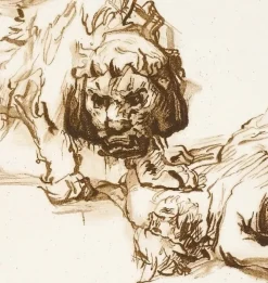 Boutiques de musées Estampe Lion s'approchant d'un cadavre - Rembrandt Outlet