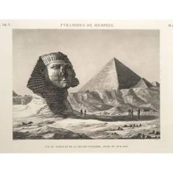 Boutiques de musées Estampe Memphis. Vue du Sphinx et de la grande pyramide, prise du sud-est Clearance