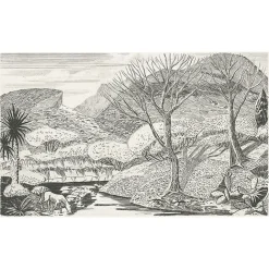 Boutiques de musées Estampe Paysage Rocky Arroyo au Nouveau Mexique de Roderick Mead