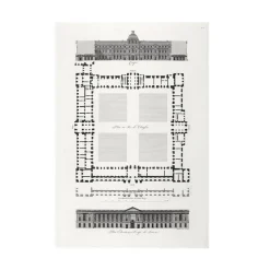 Paris Et Le Louvre<Boutiques de musées Estampe Plan, élévation et coupe du Louvre - Louis-Pierre Baltard