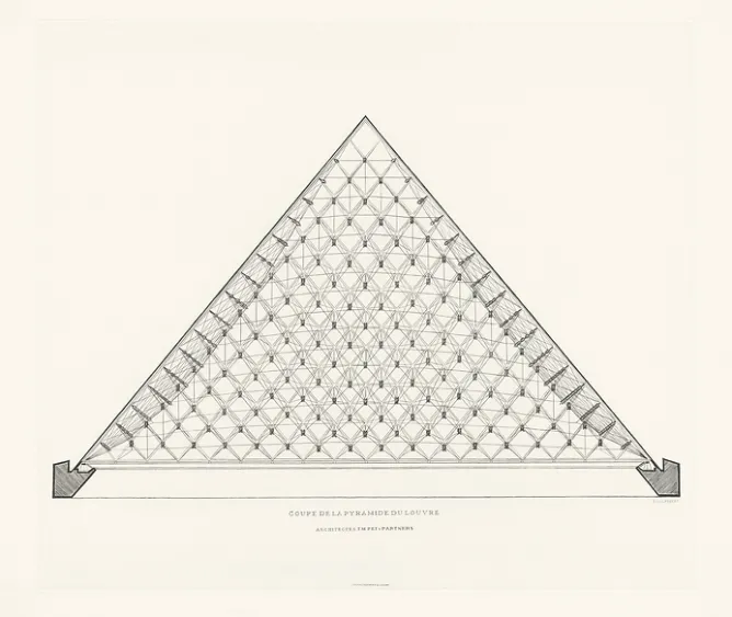 Boutiques de musées Estampe Pyramide du Louvre - Ieoh Ming Pei Online