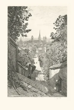 Architecture Et Villes<Boutiques de musées Estampe Rouen, Vue prise de la rue Louis Bouillet - Emile-Frédéric Nicolle