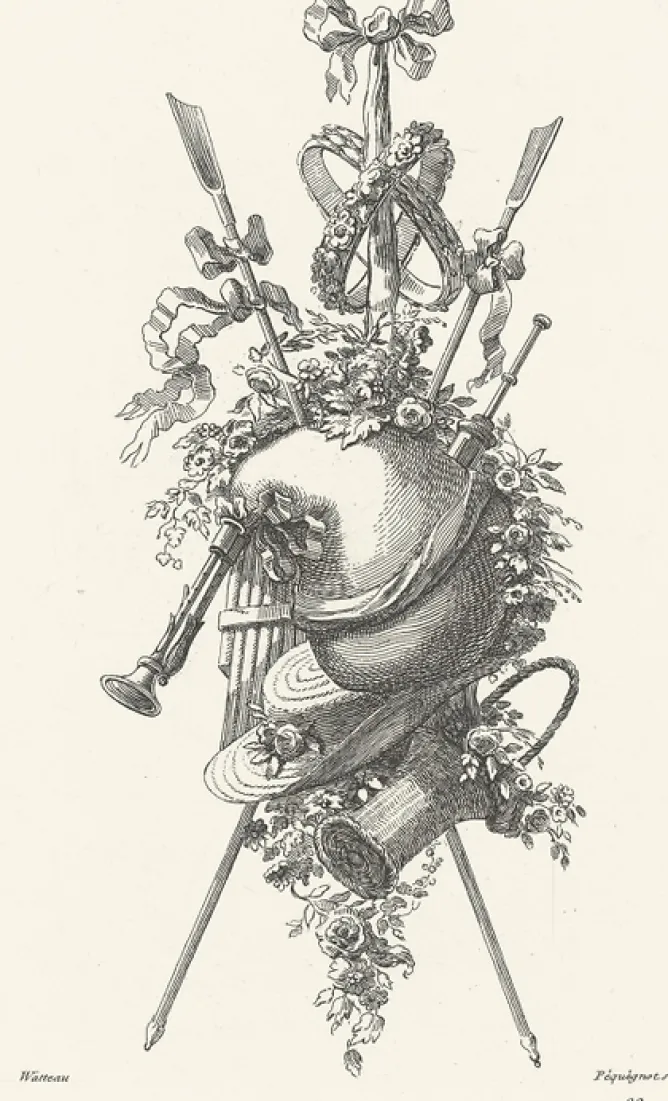 Boutiques de musées Estampe Trophée, époque Louis XV - Auguste Pèquègnot Hot