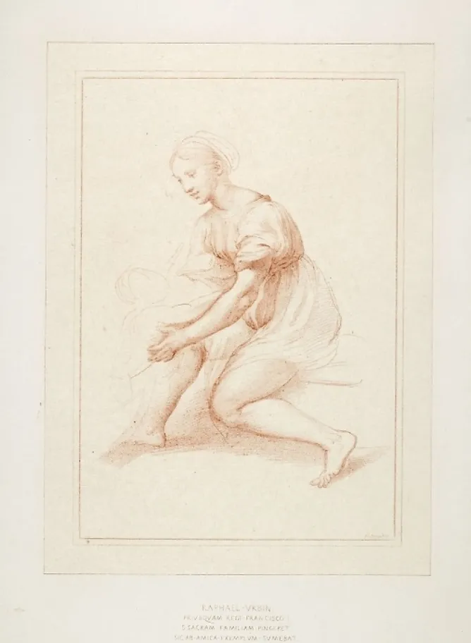 Dessins<Boutiques de musées Estampe Étude de vierge pour la Sainte famille de François 1er - Raphaël