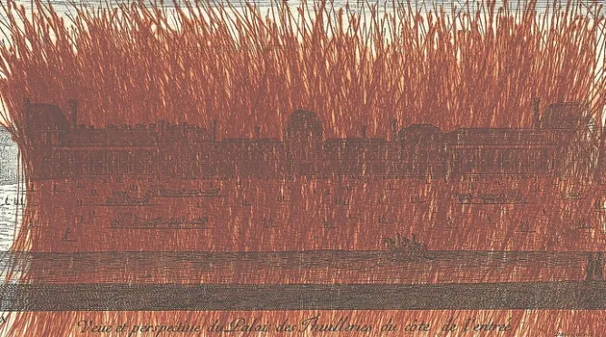 Boutiques de musées Estampe Vue en perspective du palais des Tuileries du côté de l'entrée - Arnulf Rainer 1992 Hot