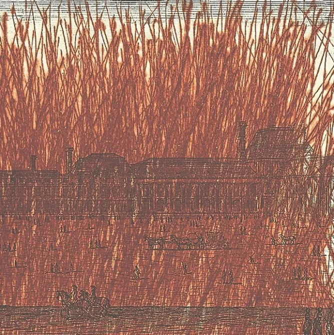 Boutiques de musées Estampe Vue en perspective du palais des Tuileries du côté de l'entrée - Arnulf Rainer 1992 Hot