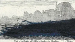Paris Et Le Louvre|Créations Contemporaines<Boutiques de musées Estampe Vue et perspective du palais et des jardins des Tuileries - Arnulf Rainer 1992