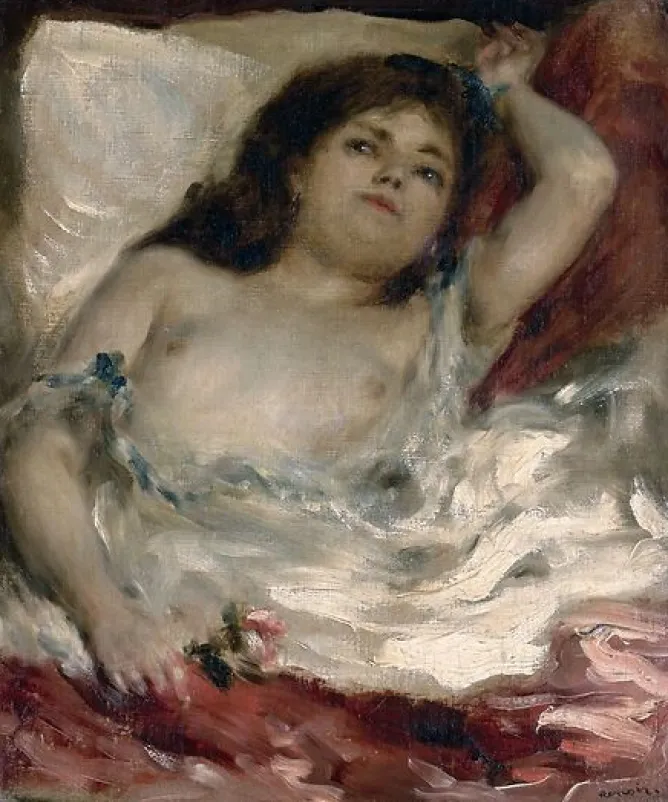 Boutiques de musées Femme demi-nue couchée: la rose (panneaux aluminium) Discount