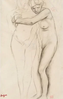 Boutiques de musées Femme nue, enlaçant une figure à sa droite, étude pour Scène de guerre au Moyen Âge, dit à tort Les Malheurs de la ville d'Orléans (panneaux aluminium) New